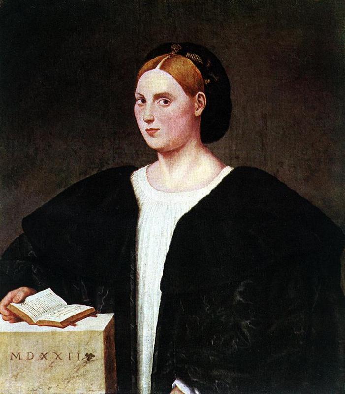LICINIO, Bernardino Portrait of a Woman  g Sweden oil painting art